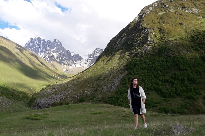 Caucasus mountains full day Private Tour Ananuri-Gudauri-Kazbegi - Gudauri Ski Resort Area: Panorama Monument and a Georgian–Russian Story in Soviet Style