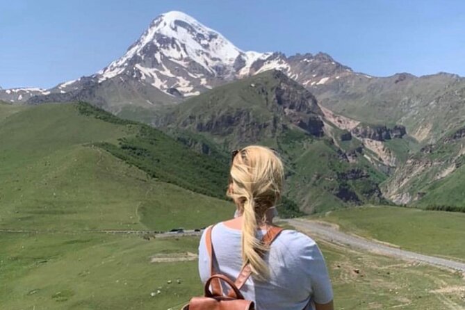 Day tour to mountains Jinvali lake, Ananuri, Kazbegi, Arch friendship - Gudauri and the 2,200-meter view: skiing country in summer