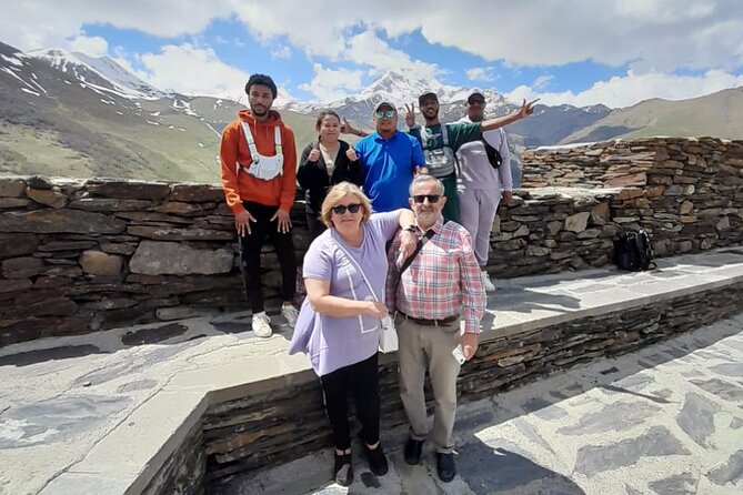 Day tour to mountains Jinvali lake, Ananuri, Kazbegi, Arch friendship - The Treaty of Georgievsk Monument on the Georgian Military Highway